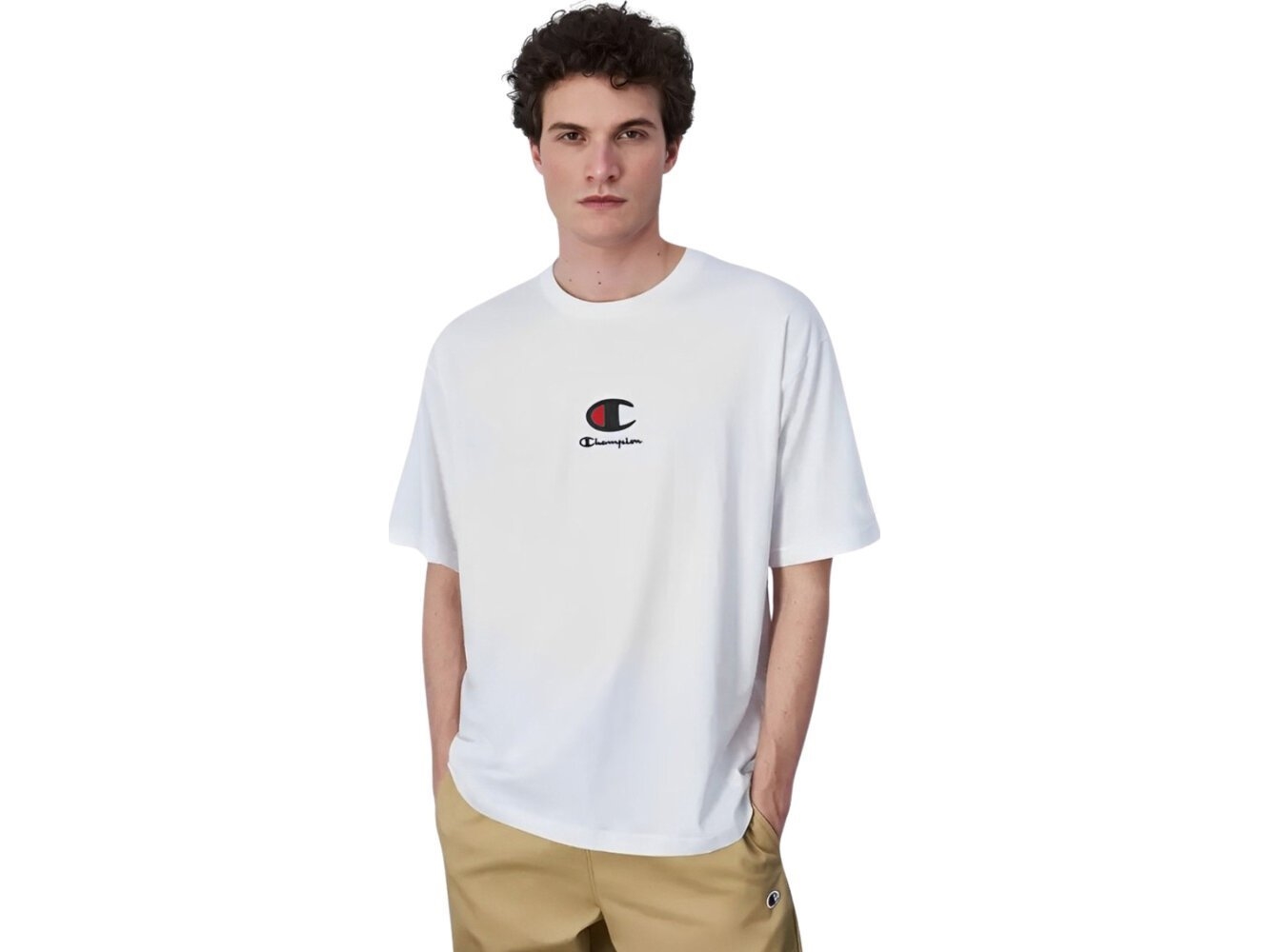 Champion Crewneck Herre T Shirt Hvid 220270 Ww001