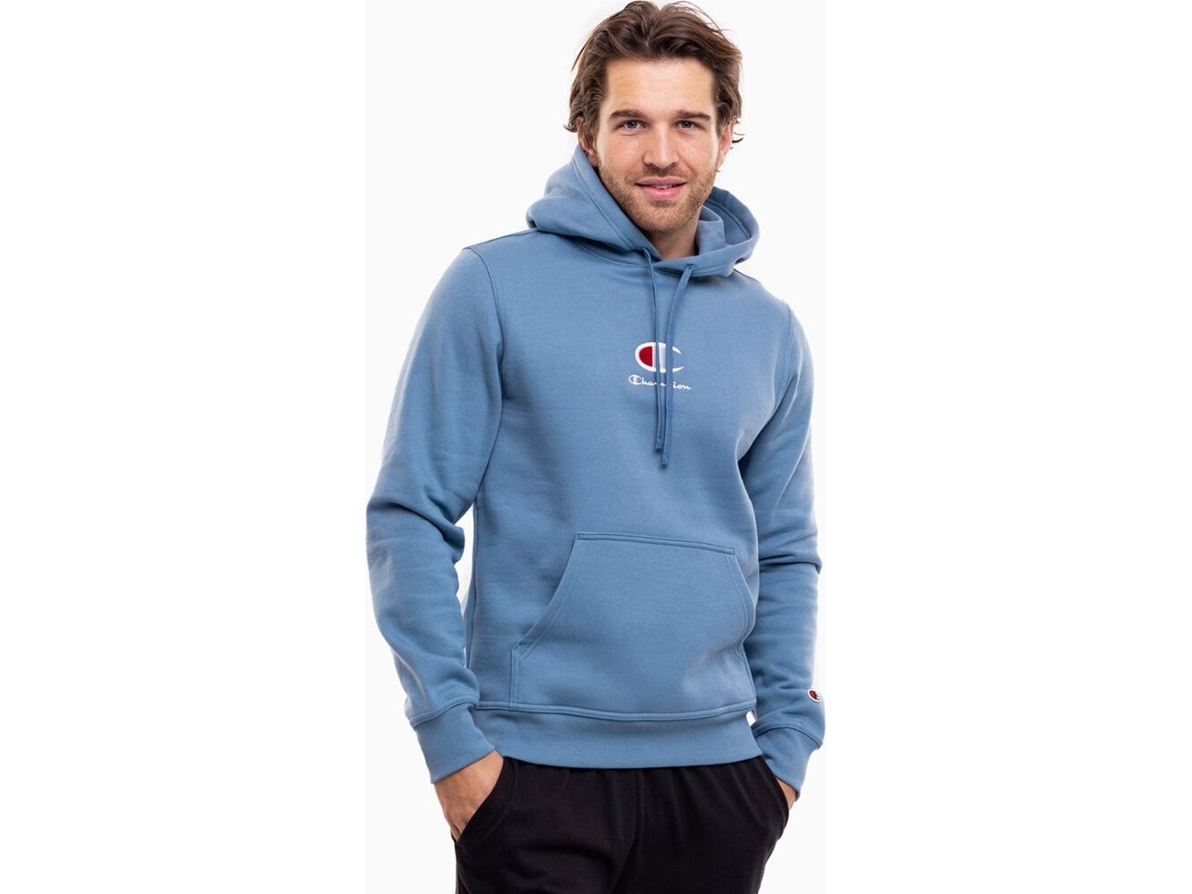 Champion Blå Sweatee Shirt Med Huva För Herrar 220268 Bs099 Xl