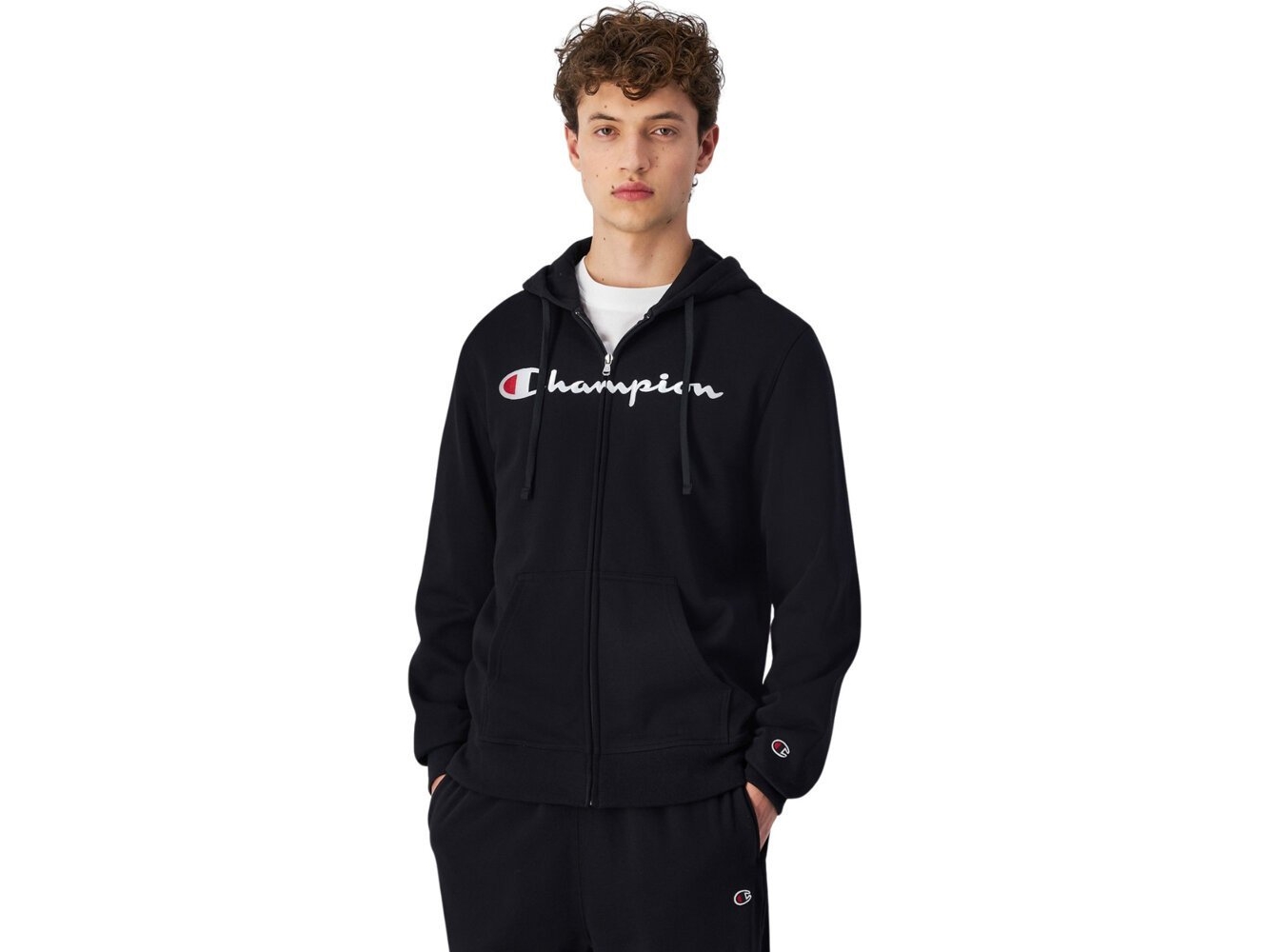 Champion Herren Sweatshirt Champion Full Zip Hoodie Schwarz 220255 Kk001 S