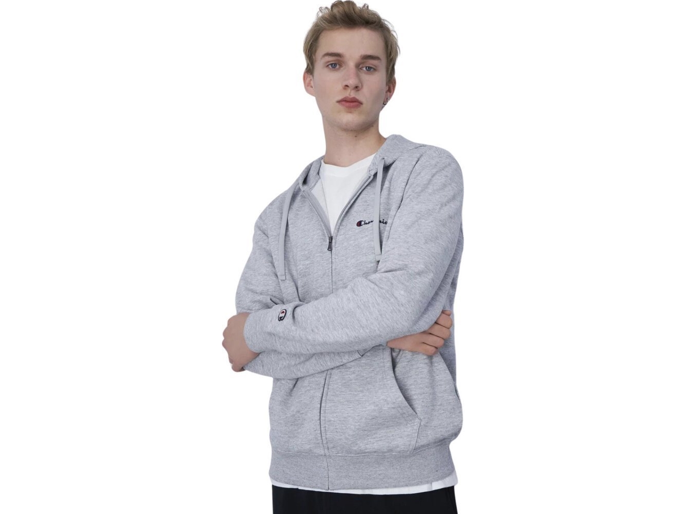 Champion Herren Sweatshirt Champion Full Zip Hoodie Grau 220260 Em021 M