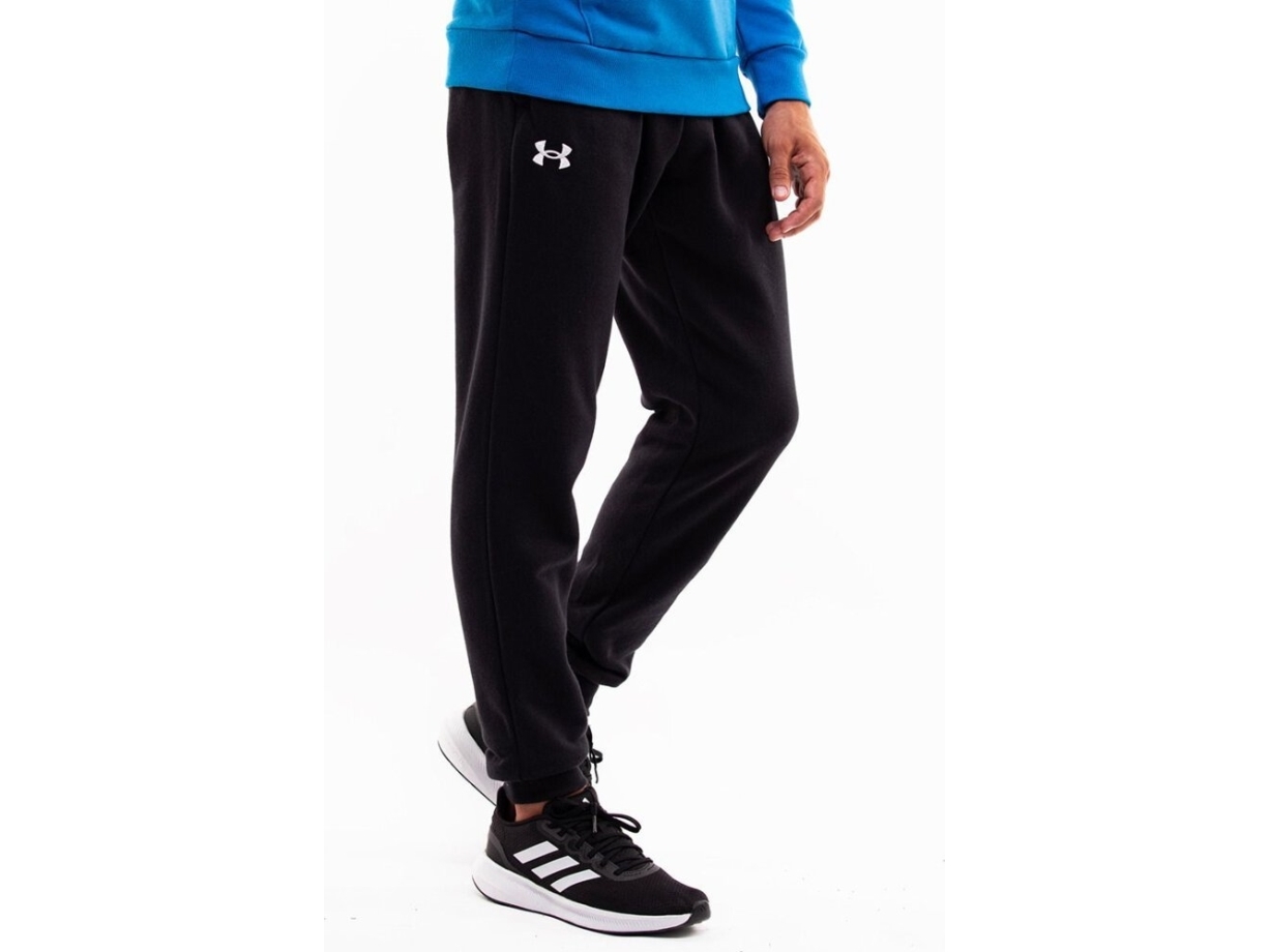 Under Armour UA Rival Fleece, Træningsbukser, Hanstik, Sort, Voksen, Black / White, Monokromatisk
