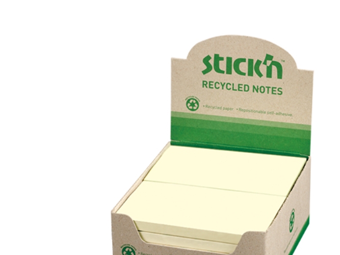 Notizblock Recycled 76X127mm 100 Blätter 12Er Pack Pastellgelb