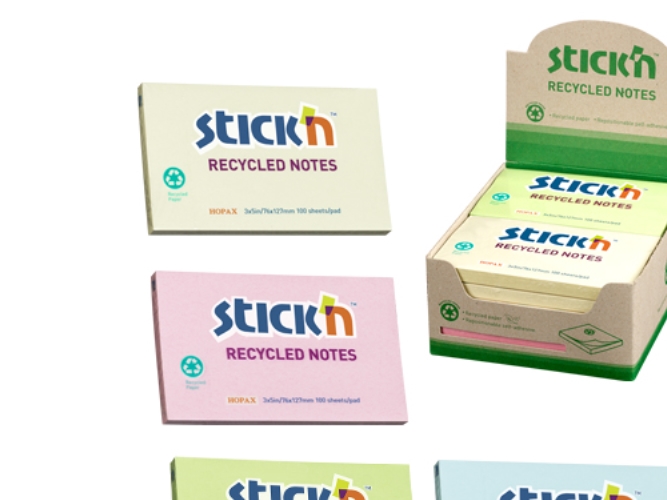 Notizblock Recycled 76X127mm 100 Blätter 12Er Pack Sortiert