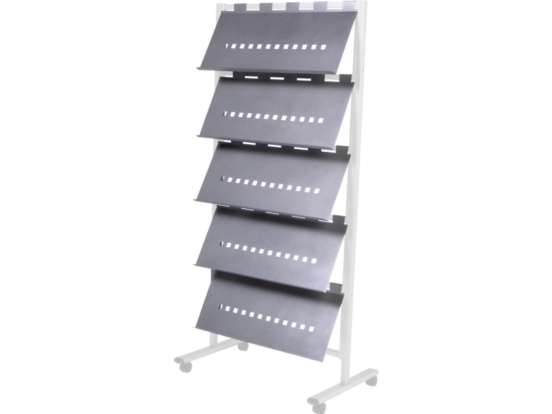 Rocada 8320 R832094 #####Hyllset Silver 5 st (B x H x D) 770 x 80 x 350 mm | Möbler - Tillbehör - Broschyrhållare | GameStuff