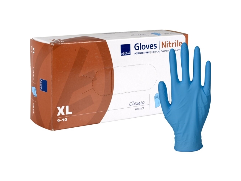 Undersøgelseshandske, Abena Classic Protect, Xl, Blå, Nitril