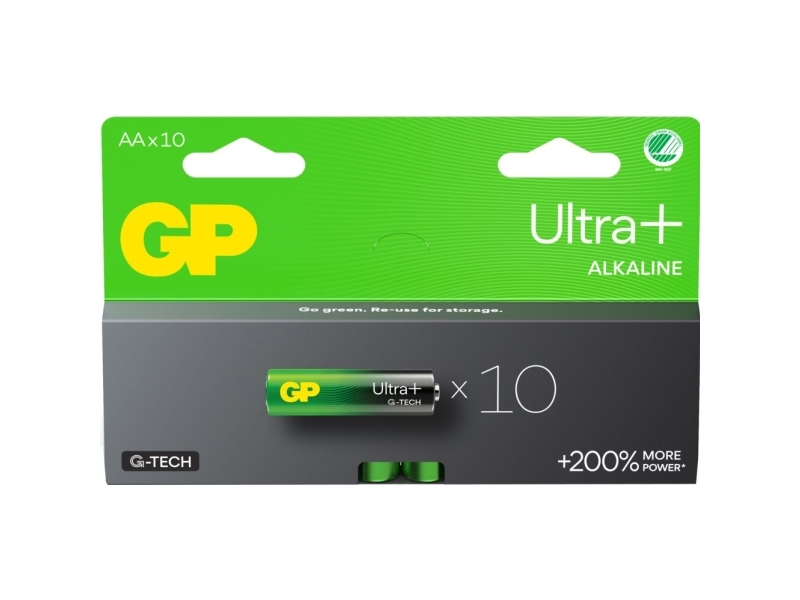 GP Ultra Plus Alkaline AA-batteri 15AUP/LR6 10-pak