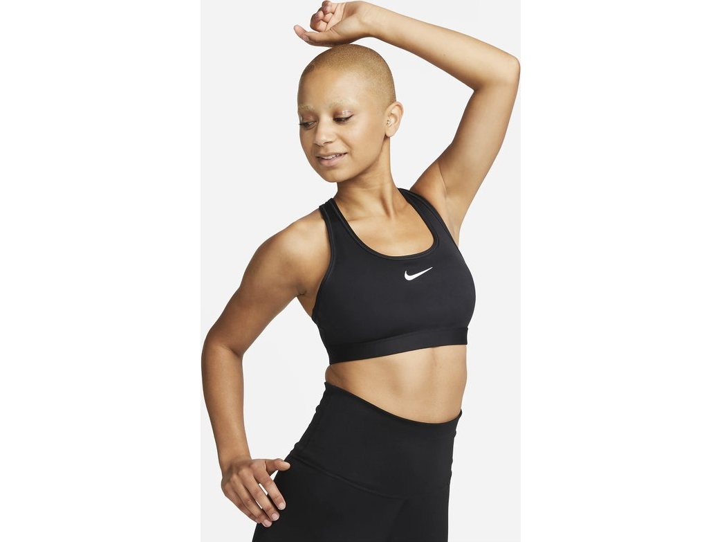 Nike Swoosh Medium Support Bra XS Dame - Sort BH til aktiv træning og komfortabel støtte