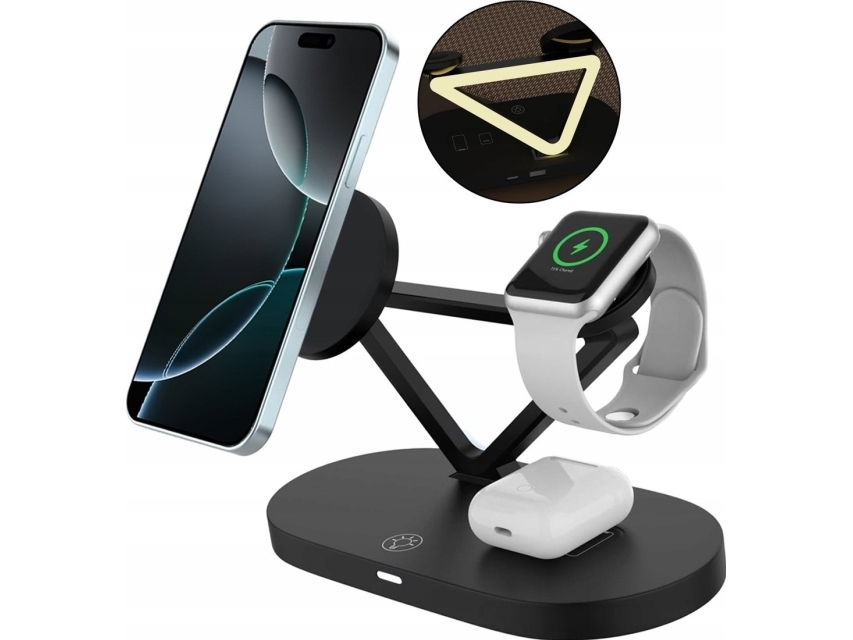 Tech-Protect wireless charger A41 3in1 QI15W, black | Datorkomponenter - Grafikkort & Tilbehör - USB-grafikkort | GameStuff