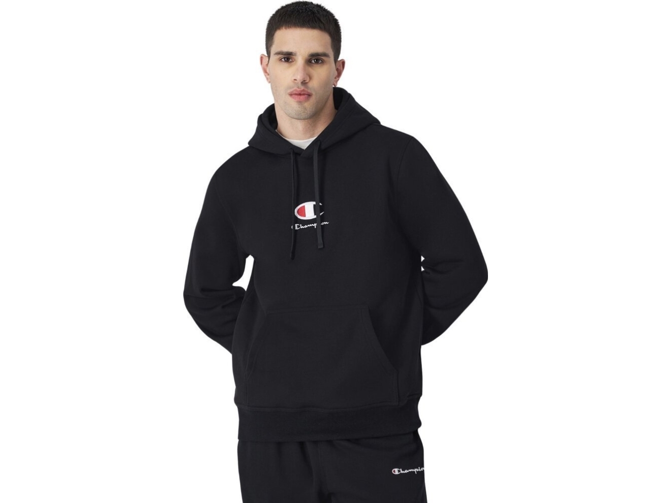 Champion Bluza Mska Champion Hooded Czarna 220268 Kk001 M