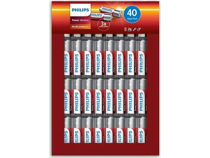 Philips Lr6p40fp/10 Hushållsbatteri För Engångsbruk Aa Alkalisk Phil Lr6p40fp/10