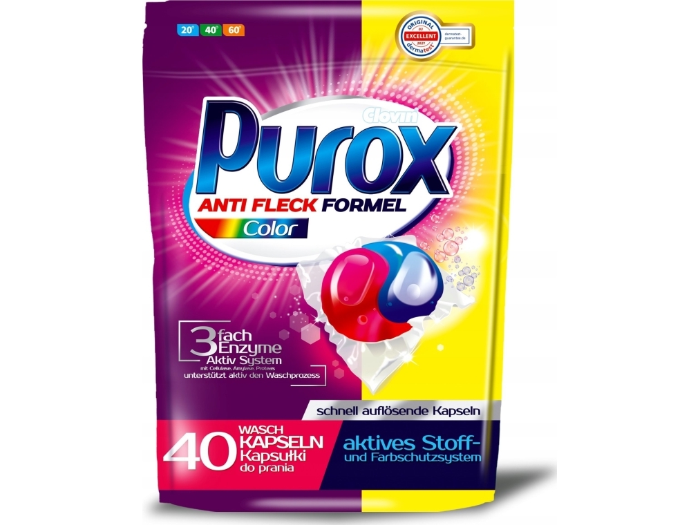 Clovin Clovin Purox Washing Gel Capsules Duocaps 40stk x 18g Color...