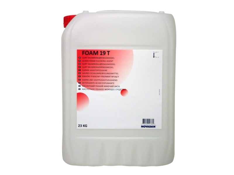 Skumrengøring, Novadan Foam 19 T, 20 L, Sur/Afkalkende, Uden Klor