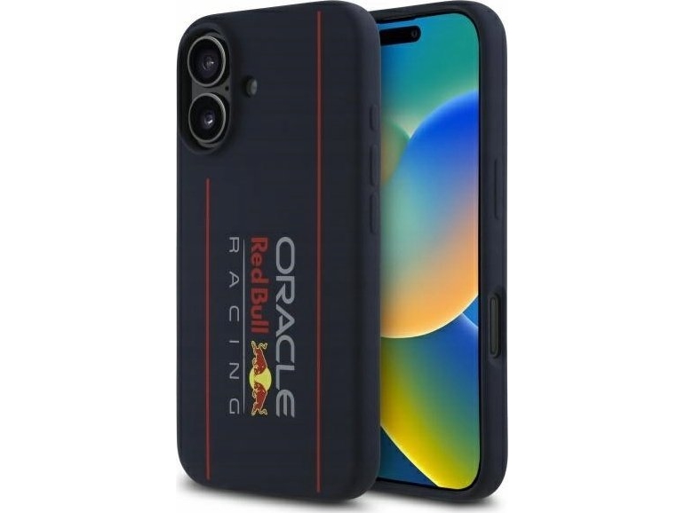 Red Bull Rbhmp16s24siolrv Iphone 16 6.1  " Hardcase Navy Blue/navy Silicone Vertical Logo Magsafe