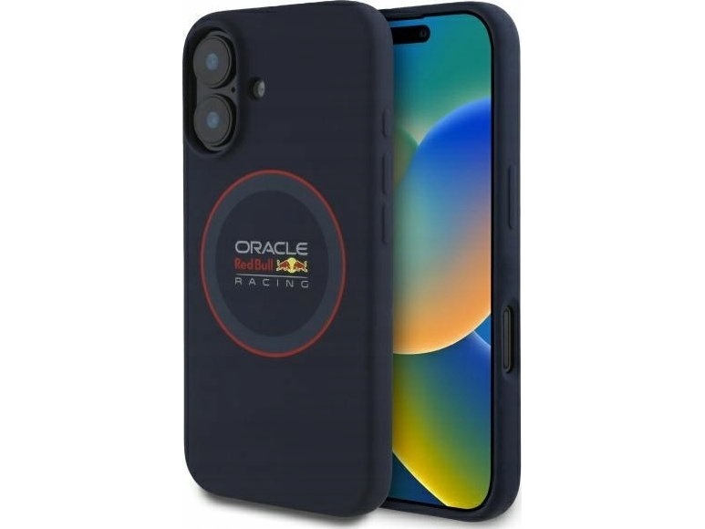 Red Bull Rbhmp16s24siilvr Iphone 16 6.1  " Hard Case Navy Silicone Red Ring Magsafe
