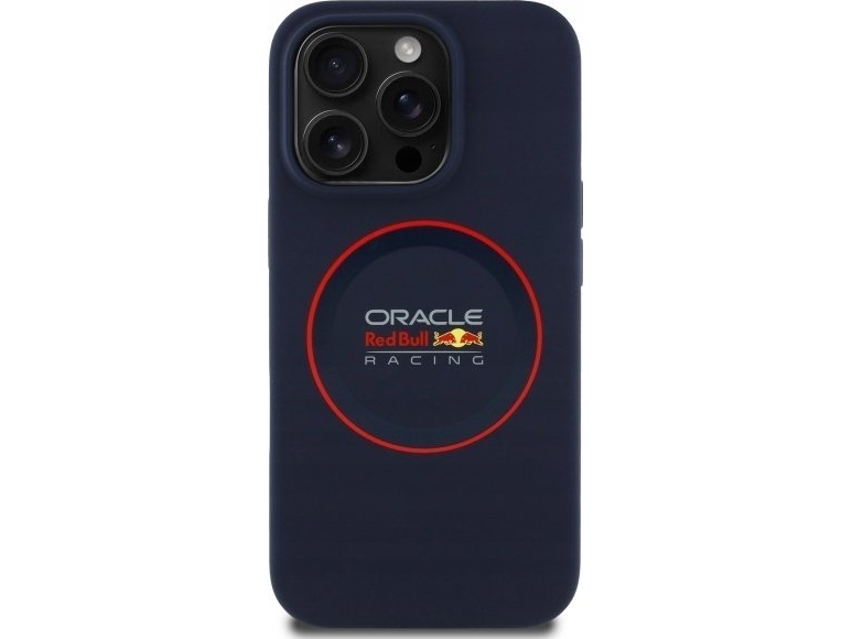 Red Bull Rbhmp14l24siilvr Iphone 14 Pro 6.1  " Hard Case Navy Silicone Red Ring Magsafe