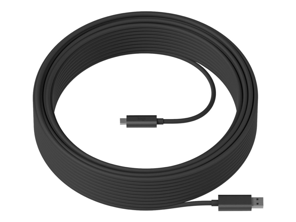 Logitech Strong - Usb-Kabel - Usb Type A (Han) Til Usb-C (Han) - Usb 3.1 - 10 M - Plenum, Active Optical Cable (Aoc) - For Room Solution Huddle, Larg