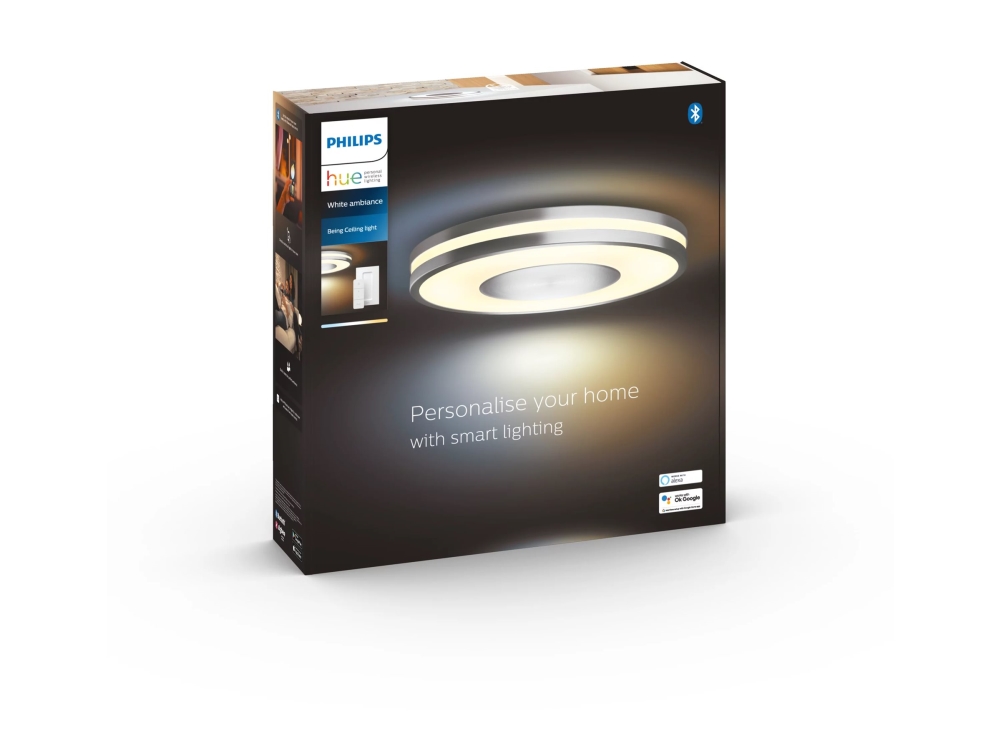 Philips Hue White Ambiance Being Innertakslampa Led 22.5 W Motsvarande 204 W Klass F Varmt Till Kallt Vitt Ljus 2200 6500 K Svart