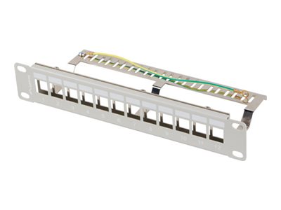 Lanberg - Patch-panel - rackmontering - RAL 7035, grå - 1U - 10 | Datortillbehör - Nätverk - Kopplingspanel | GameStuff