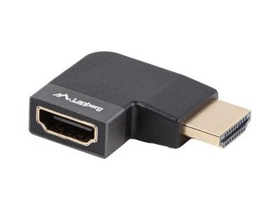 Lanberg - Hdmi Adapter - Hdmi Han Til Hdmi Hun Højrevinklet - Sølv - 8K Uhd (7680 X 4320) Support