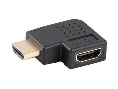 Lanberg - Hdmi Adapter - Hdmi Han Til Hdmi Hun Venstrevinklet - Sort - 4K(3840 X 2160) Support