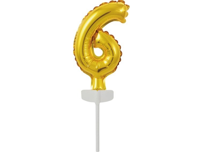 Amscan Folienballon Mini Nummer 6 Gold 7X12cm