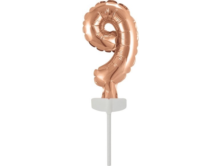 Amscan Folienballon Mini Nummer 9 Rosa Gold 7X12cm