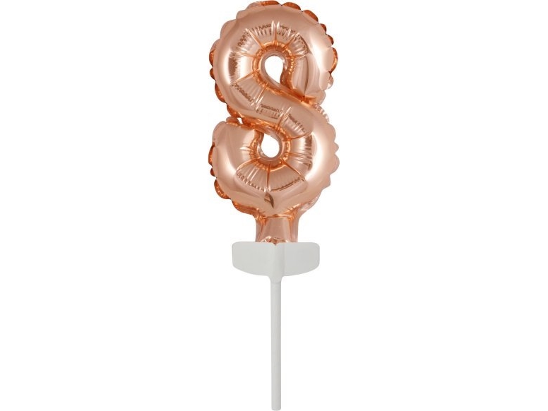 Amscan Folienballon Mini Nummer 8 Rosa Gold 6,5X12cm