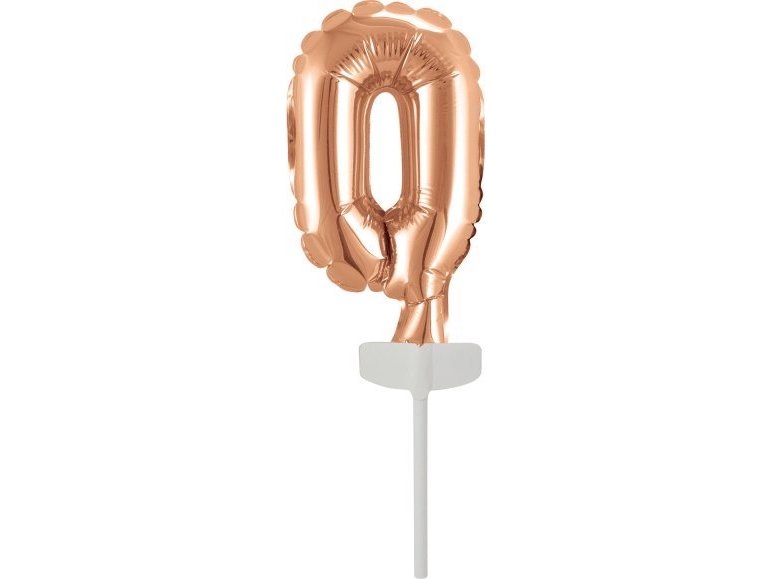 Amscan Folienballon Mini Nummer 0 Rosa Gold 7,5X12cm