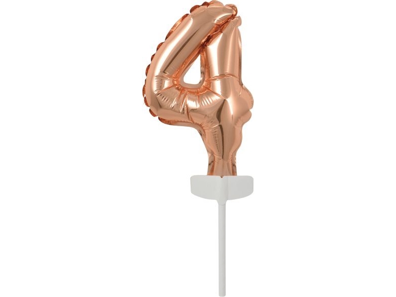 Amscan Folienballon Mini Nummer 4 Rosa Gold 8X12cm