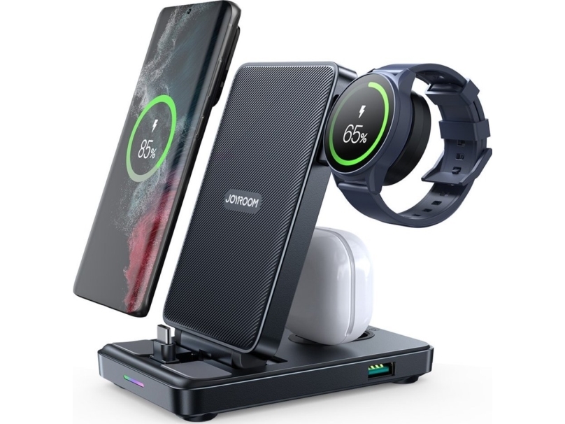 Joyroom 4 I 1 Laddningsstation Jr Wqs01 Samsung Galaxy Usb C Vikbar Svart