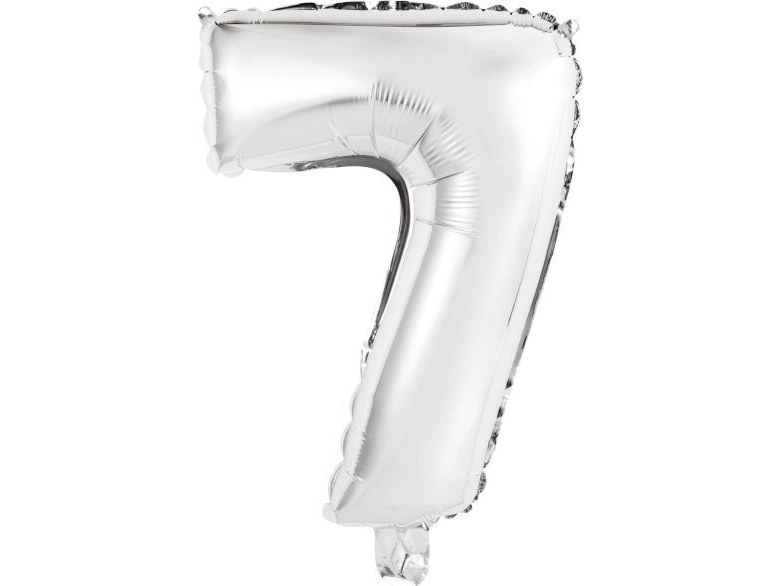 Amscan Folienballon Mini Zahl 7 Silber 30X40 Cm