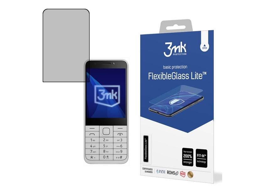 3Mk Flexibleglass Lite, Nokia, 230 Dualsim (2024), Impact Resistant, Scratch Resistant, Black, Transparent, 1 Pc(S)