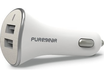 Zizo Puregear Lader 4,8A, Dual Usb, Biloplader - Hvid