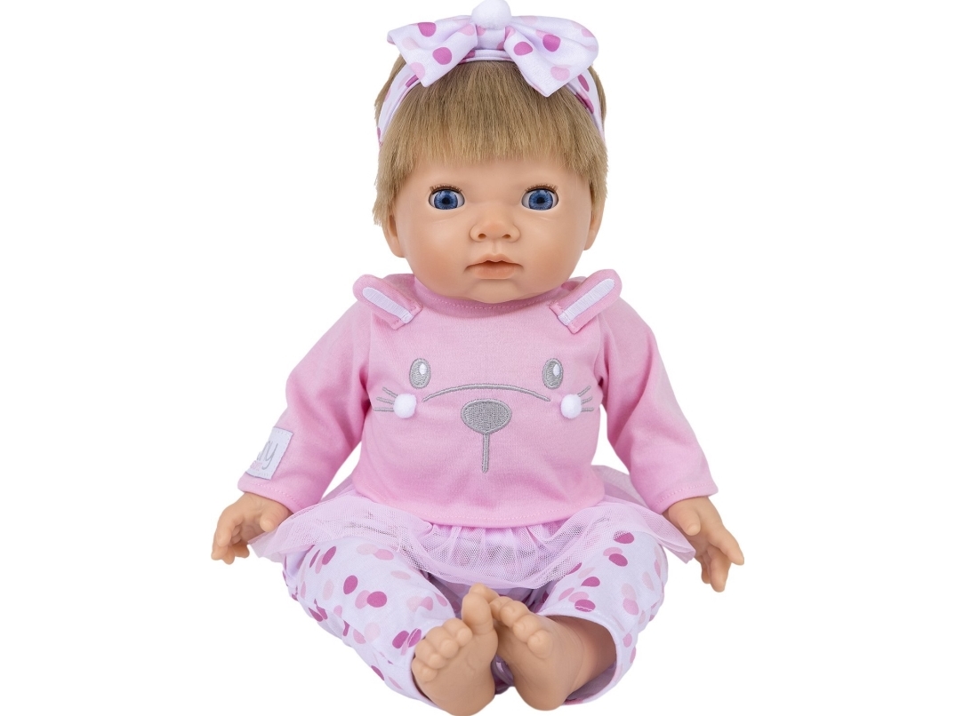 Tiny Treasures - Dukke M. Blond Hår Og Pink Kanin Outfit