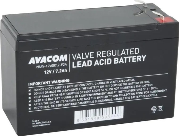 Avacom AVACOM Batterier 12V 7,2Ah F2 (PBAV-12V007.2-F2A) | Datorer & Surfplattor - UPS - UPS tillbehör | GameStuff