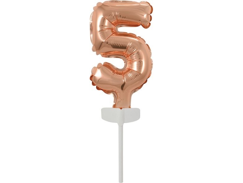 Amscan Folienballon Mini Ziffer 5 Rosa Gold 7X12cm