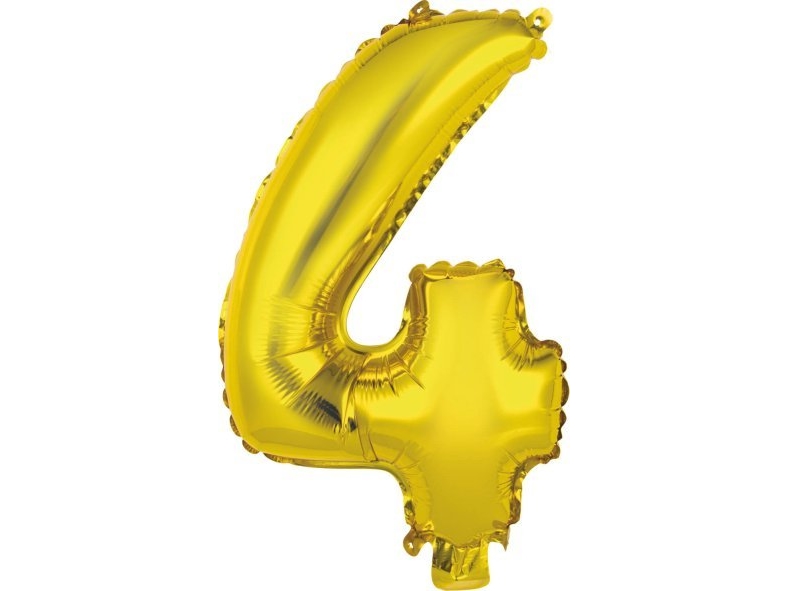 Amscan Folienballon Mini Nummer 4 Gold 32X40cm