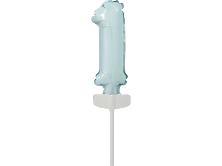 Amscan Folienballon Mini-Ziffer 1 Pastell Hellblau 4X12 Cm