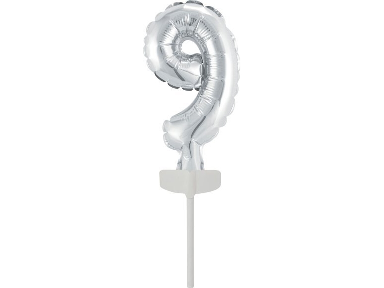 AMSCAN folieballong mini siffra 9 silver 7x12 cm | Skola & Hobby - Festdekorera - Ballonger | GameStuff