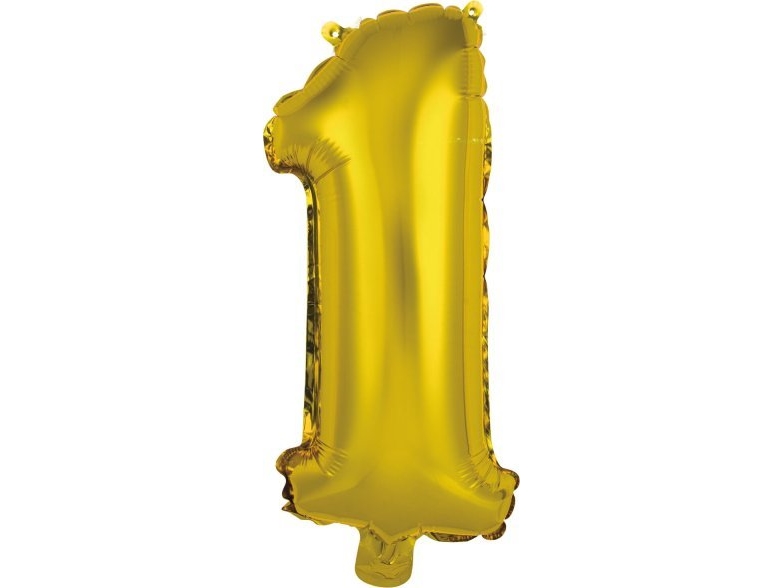 Amscan Folienballon Mini Nummer 1 Gold 19,5X40cm
