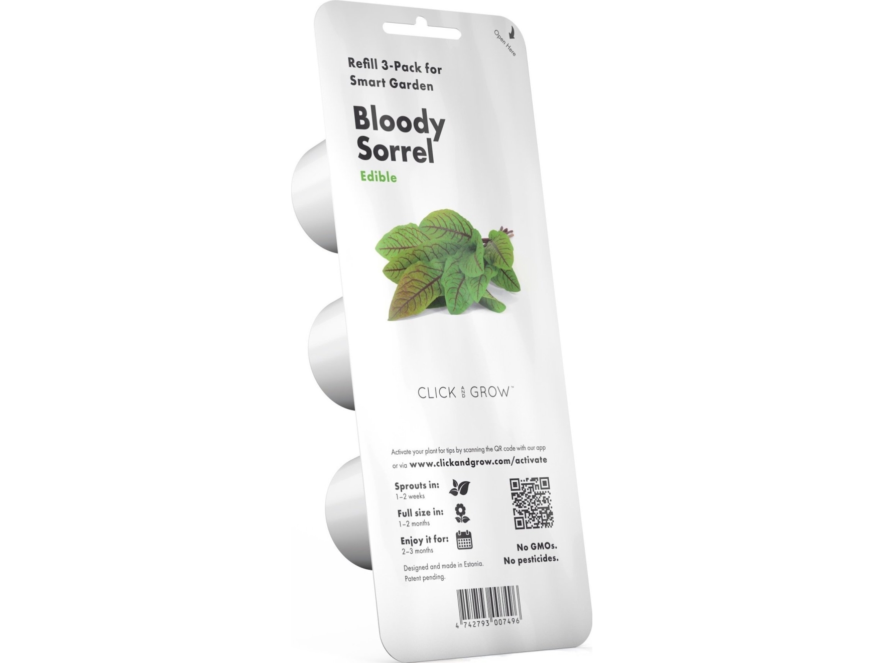 Click & Grow Bloody Sorrel, Ätlig växt, Röd ängssyra, Påfyllning, Snabbodlade (3-5 veckor), 7 - 14 dagar, 1 - 2 månad (er) | Smarta hem - Smart Klimatkontroll - Smart Garden | GameStuff