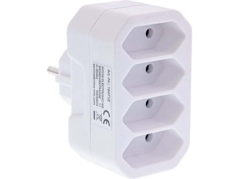 InLine 16471E, Vit, 43 mm, 79 mm, 78 mm, 55 g, Upphängbar förpackning | Datortillbehör - Laddare & Batterier - Nätaggregat adaptrar | GameStuff