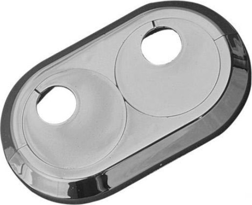 Capricorn dobbel skjuler/rosette til indbygningsdåse sølv 18 mm (DWZ)