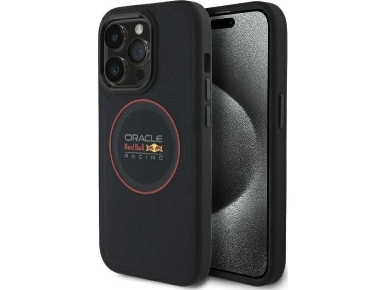 Red Bull Red Bull Red Bull Red Bull Pu Læder Red Ring Magsafe Etui Til Din Apple Iphone 14 Pro I Blå