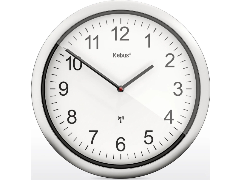 Mebus Mebus 19809 radio wall clock white/silver