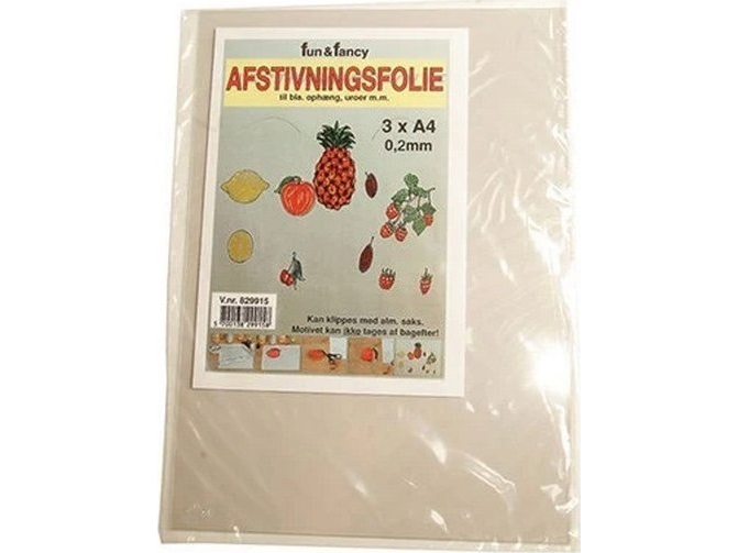 Usorteret Fun & Fancy afstivende folie 0,2 mm A4 3stk