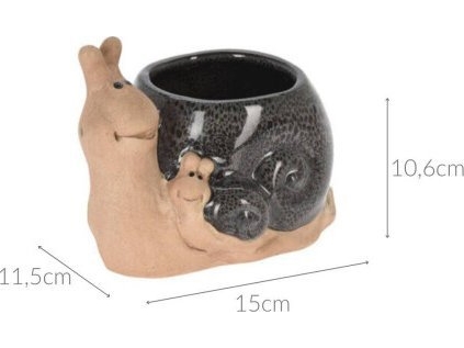 ProGarden Trädgårdskruka i porslin, snigel, 15 x 11 cm | Baby & barn - Dekoration - Burkar och krukor | GameStuff