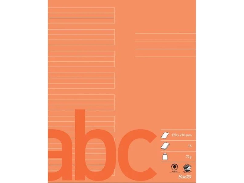 Skrivhäfte bantex, 17 x 21 cm, 70 g, 6+6+6 mm linjebredd | Skrivredskap - Skrivtillbehör - Övriga | GameStuff