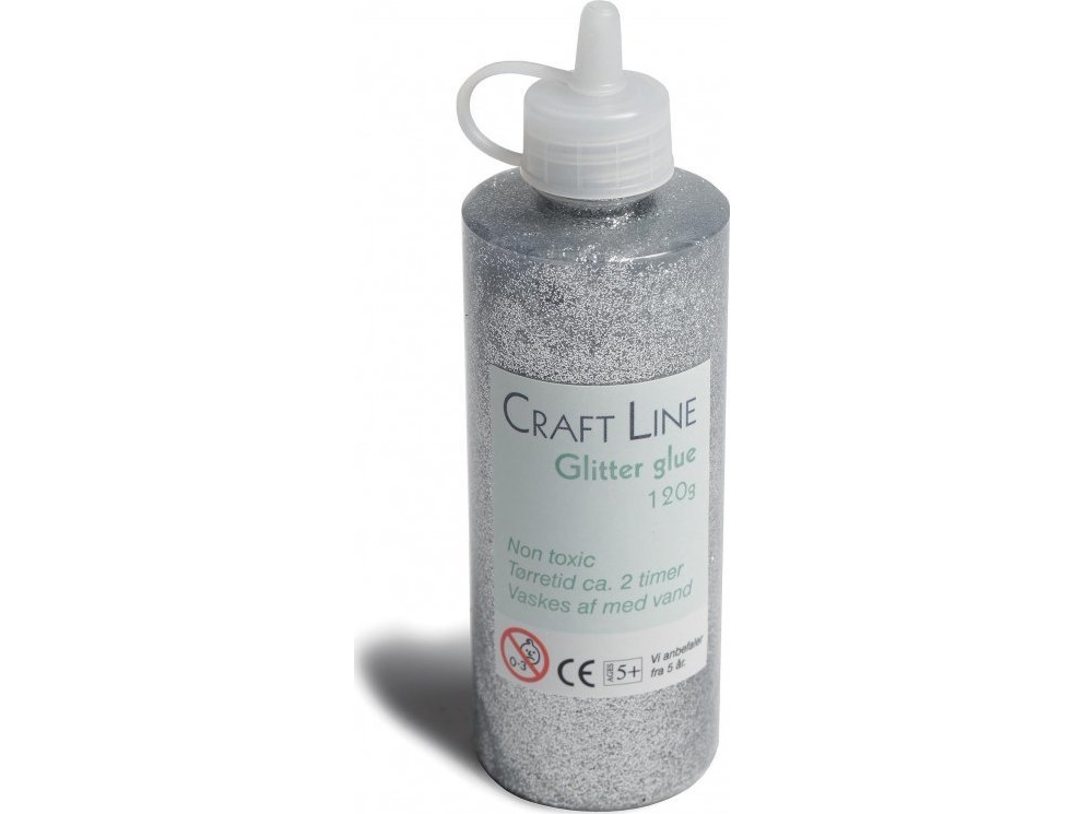Usorteret Glitterglue 120g srebrny