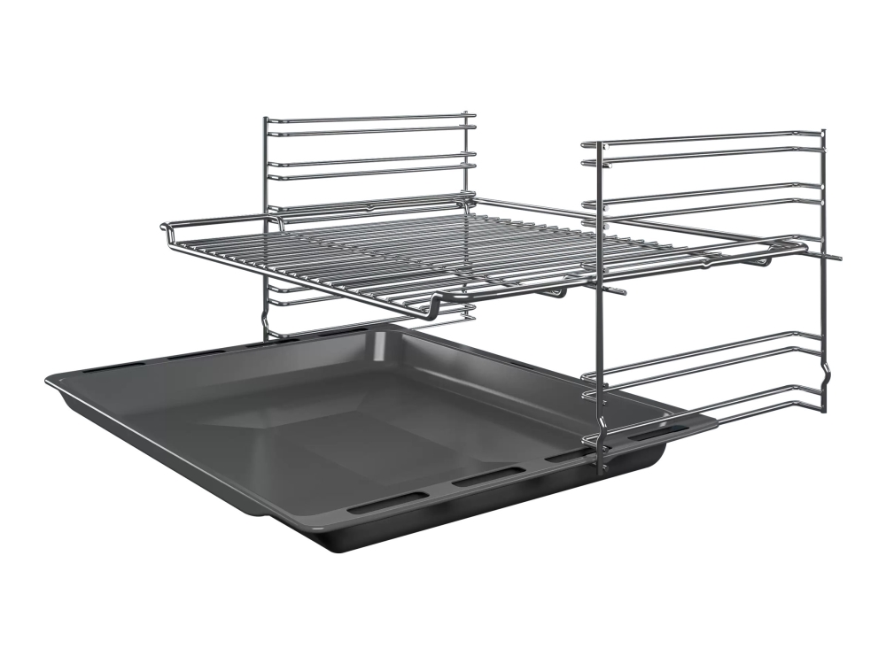 Siemens iQ100 HB113FBS1 - Ovn - til indbygning - niche - bredde: 56 cm - dybde: 55 cm - højde: 57.5 cm - Klasse A - rustfrit stål